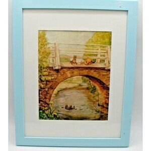 Framed Pooh Print Photo Dated Piglet Winnie the Pooh Eeyore Rabbit Blu Kids Deco
